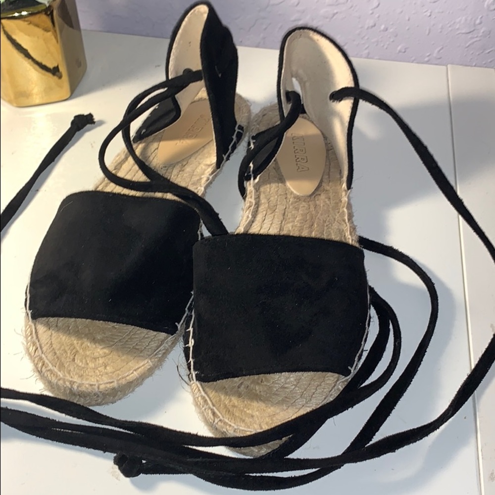 Black Suede Roman Sandal